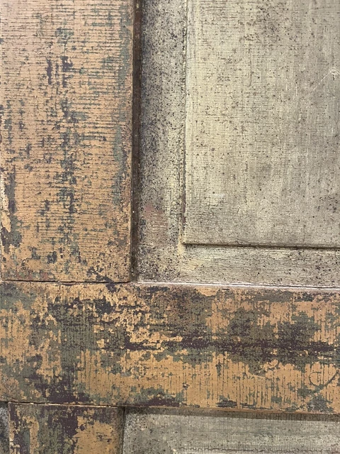 Antique Chippy Paint Door, Green/blue One Side, Green/mustard Other Side 10