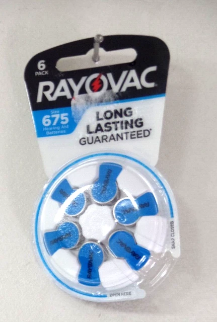 Paquete de 6 baterías para audífonos Rayovac talla 675 caducidad 12/2025