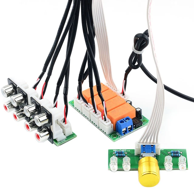 Signal Switcher AUDIO SIGNAL SWITCHER Relay Signal Selector Input Four-way Audio Switch ...