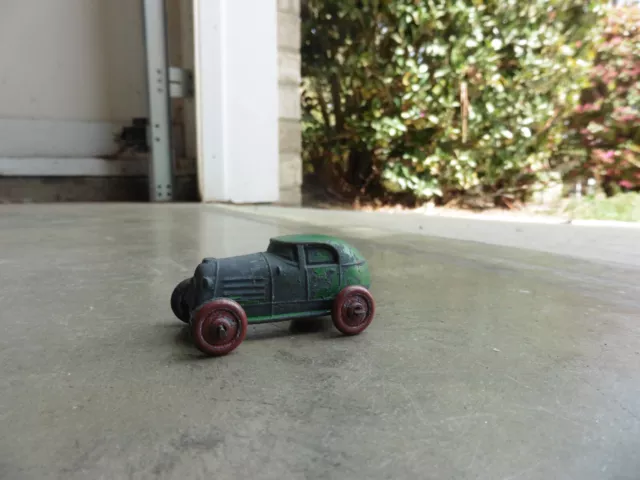 1930s CAW Novelty Toy Die Cast Midget Coupe Race Car w Metal Disc Wheels 2" Lng