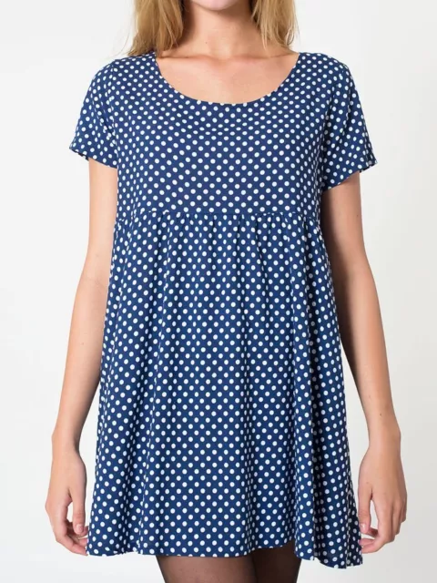 American Apparel Polka Dot Printed Rayon Babydoll Dress Size XS/S