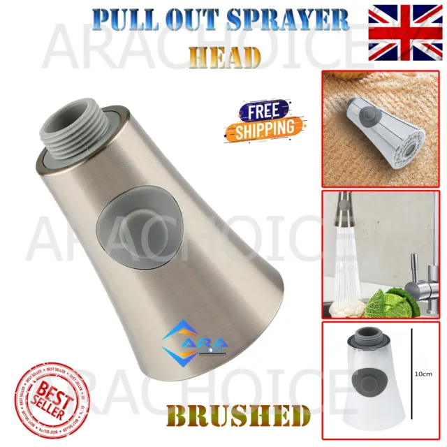 Brushed Kitchen Sink Tap Pull Down Faucet Spray Head Nozzle Replacement Part Tap
