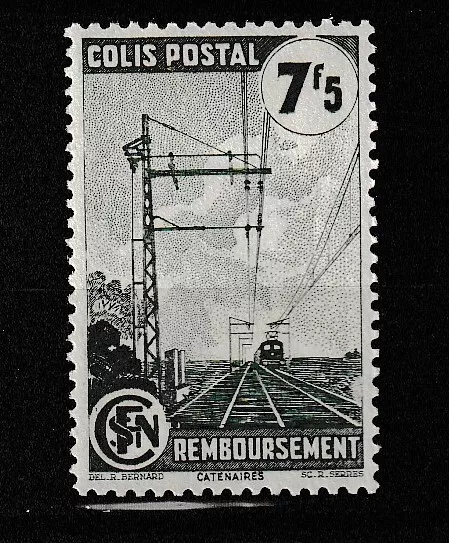 timbres France 1945 -COLIS POSTAUX N°219A -  7,5 F vert - N*