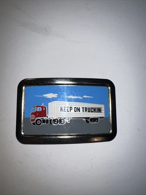 Vintage Keep On Truckin Belt Buckle  - 3 1/2" X 2" - Gw8