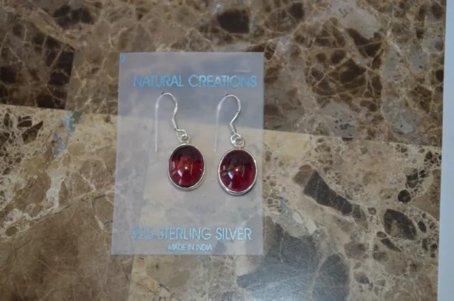 Natural Creations 925 Sterling Silver Amethyst Bezel set dangle Earrings