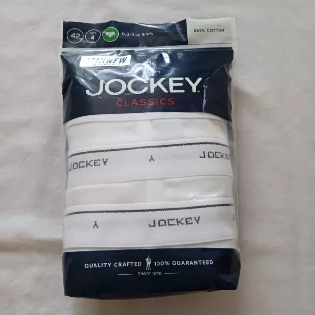 4 Jockey Classics Stay New Full Rise Briefs Size 42 Cotton Y 2015