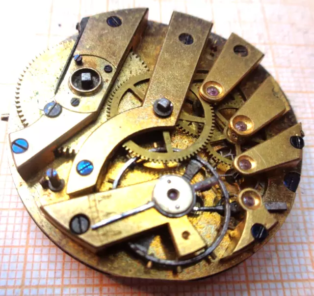 Altes Schlüsselaufzug Taschenuhr Werk Anker defekt für Teile D=42,5 mm ca.CL131