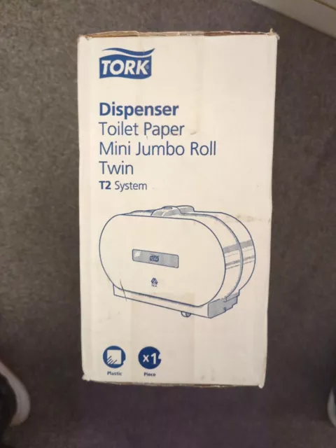 TORK TOILET PAPER Dispenser Mini Jumbo Roll Twin T2 System White NEW ...
