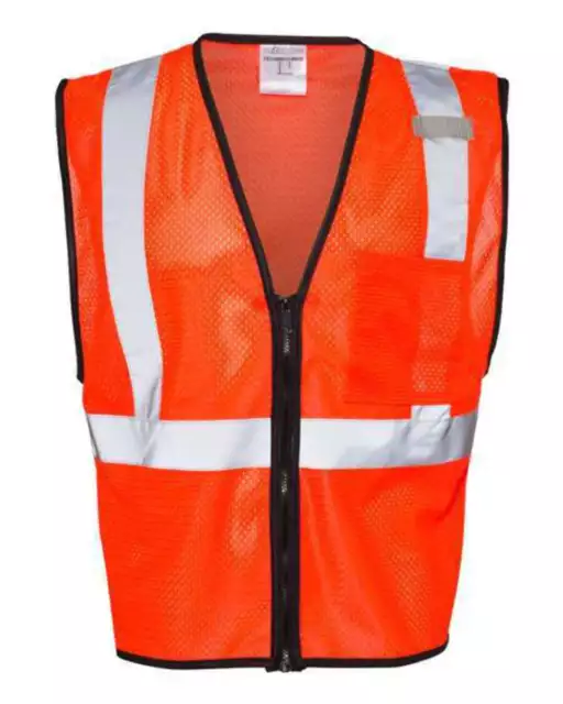 Kishigo PPE Reflective high Visibility Single Pocket Zipper Mesh Class 2 Vest 15 2