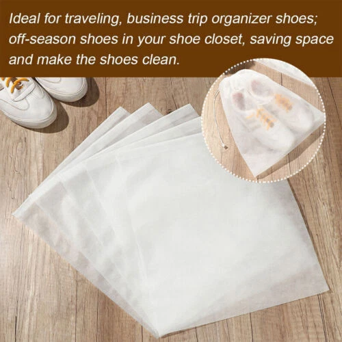 50Stk. Schuhe Tasche Vlies Reise Aufbewahrungsbeutel Kordelzug Staubbeutel 32*48 3