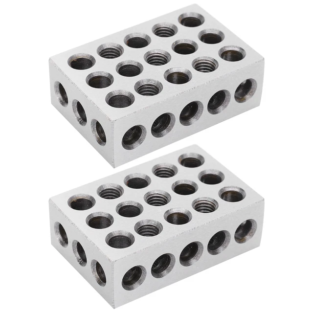 1 Paar 1-2-3 Blöcke 23 Löcher Abgestimmt 0.0002in Machinist 123 Jig Zubehör YAX