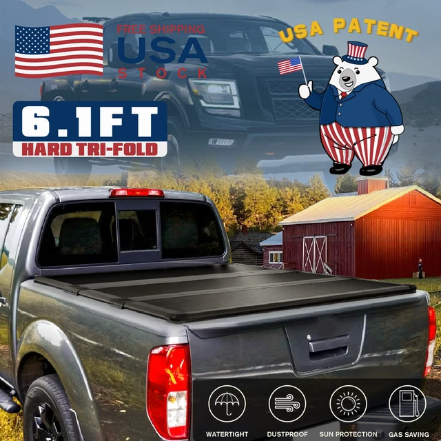 6.1FT FRP HARD TriFold for 20052024 Nissan Frontier Tonneau Cover