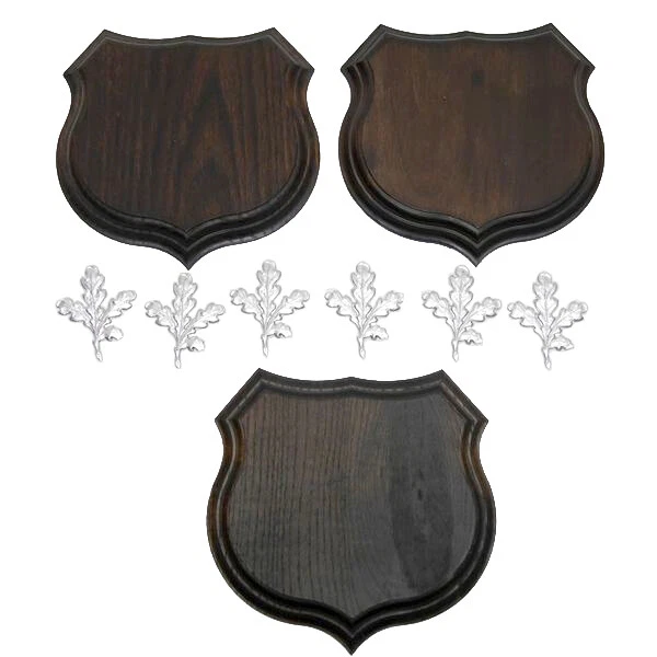 3x Wappenschilder Jabalí Af 15cm Escudo de Trofeo 6x Hoja de Roble Portada