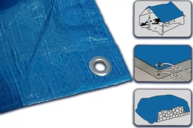 ALL Sizes Of Heavy Duty Tarpaulin Waterproof Cover Tarp Ground Camping Sheet BLU