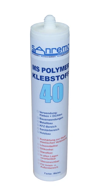 5x MS - PEGAMENTO DE POLÍMERO 40 adhesivo sellado 290ml cartucho