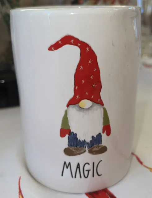 New RAE DUNN White MAGIC Gnome Sparkling Cider Ceramic Holiday CANDLE 13.2 oz