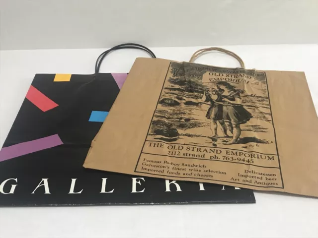 Lot Of 2 Texas Shopping Bags Galleria Houston Old Strand Galveston Vintage