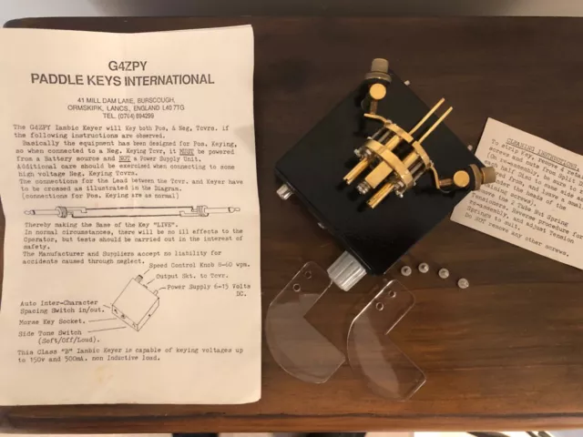 Extremely rare G4ZPY dual paddle Morse key with Iambic electronic keyer.