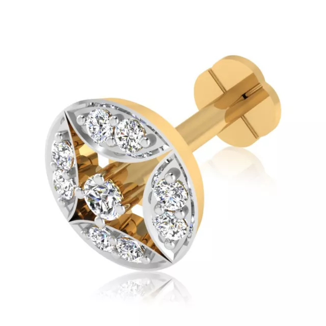925 Pure Sterlingsilber & Cz Diamant Rhodium Schöne Nase Nadel Für Damen