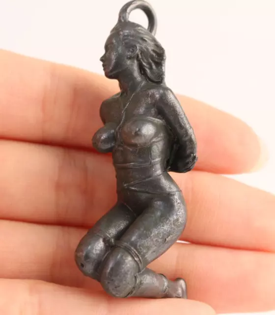 Art Chinese copper handmade belle girl Figure statue netsuke collectable Gift