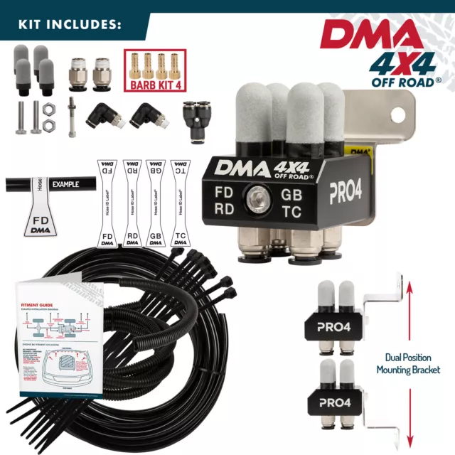 DMA Diff Breather Kit 4 Port Ford Courier 2.5 Litre Turbo Diesel Black