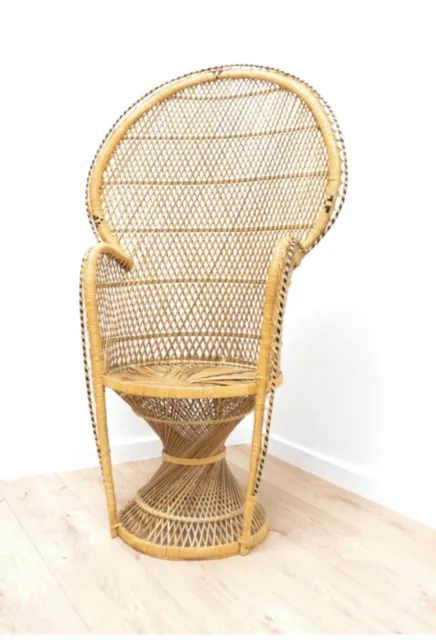 Mid Century 1960’s Emmanuel Rattan Wicker Cane Peacock Chair 1960  /2313