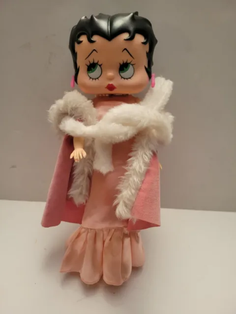 Vintage Betty Boop 11" Tall Collectible Doll Marty Toy Mint Pink Dress Pearl Nec