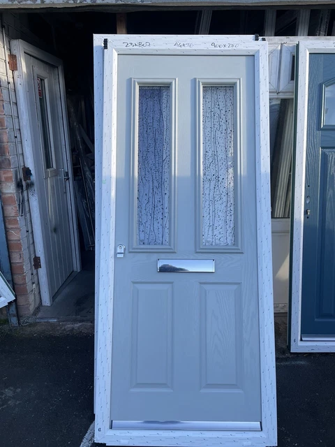 Brand New Agate Grey Composite Door In A White Frame 900 X 2110 Mm