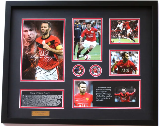 New Ryan Giggs Signed Manchester United Limited Edition Memorabilia Framed