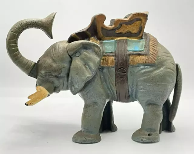 Vintage Cast Iron Circus Elephant Mechanical Bank