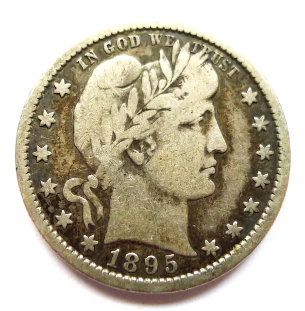 1895-S Usa Barber Quarter, S/S Repunched S Mintmark, Attractive. Rare Variety!!