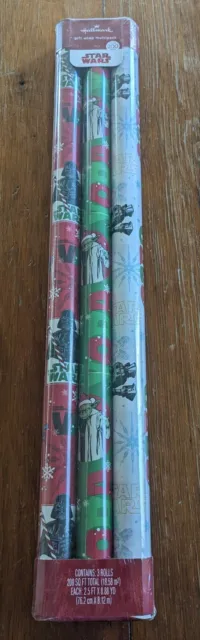 NEW Hallmark Star Wars Christmas Wrapping Paper Gift wrap 3 Rolls Multi pack