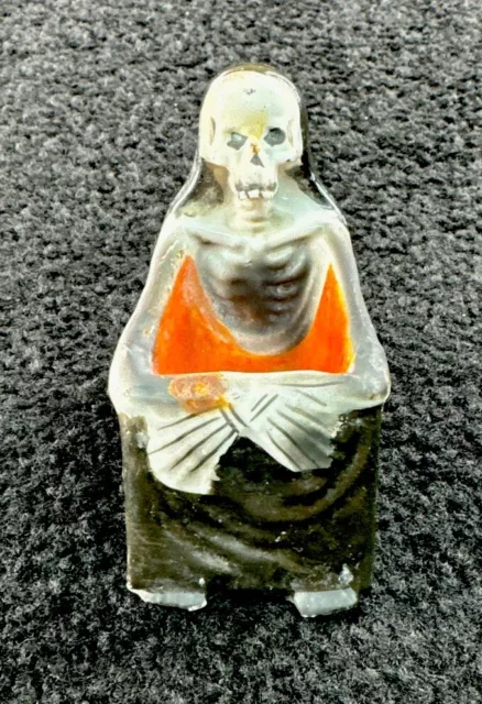 Vintage Rare 1950s Skeleton Ashtray Hinged Jaw Nodder Made In Japan Trinket