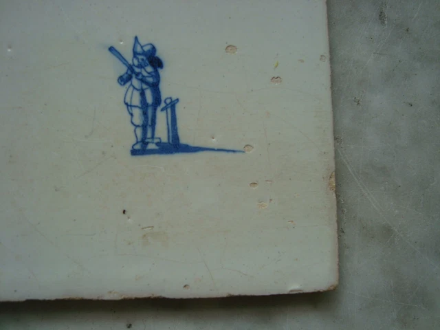 17th century delft handpainted dutch delftware tile baseball, sport  ,honkbal 3