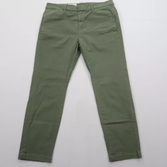 Nili Lotan Tel Aviv Pants Size 6 Green Cotton Stretch Trousers Mid Rise