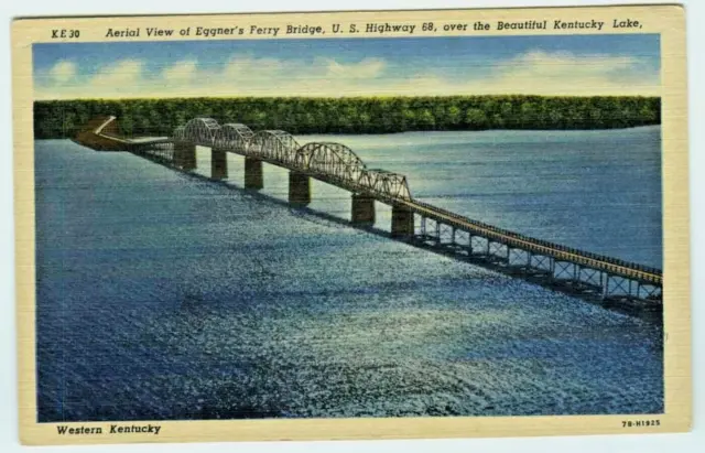 Aerial View of Eggner's Ferry Bridge U.S. Highway 68 Over Kentucky Lake Postcard