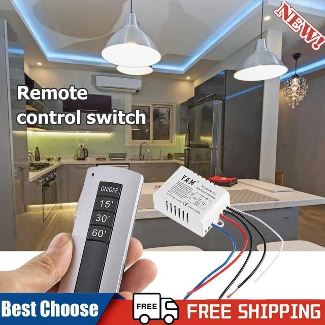 Interruttore timer telecomando on/off + ricevitore per lampada UVC (Argento 220V)