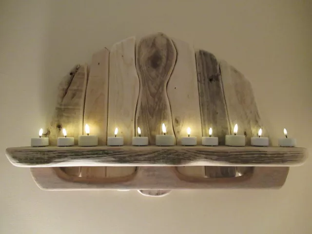 Long Boat Handrail Unique Driftwood Shelf, Solid Rustic Shabby Chic Nautical