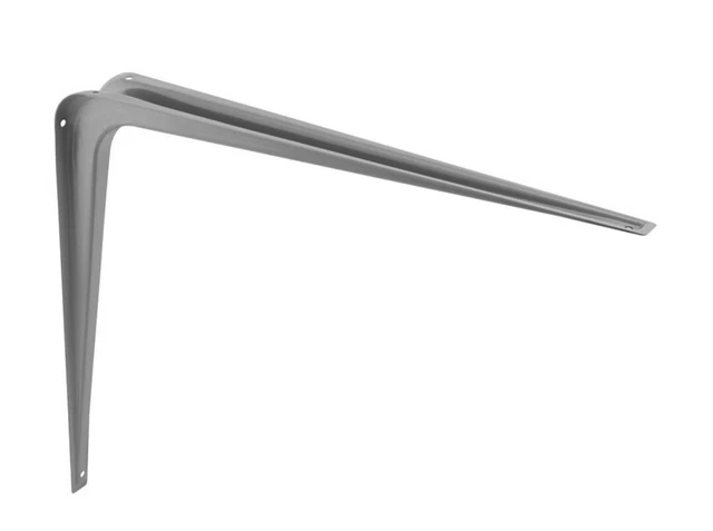 Shelf Support Bracket, 12"x14", Steel,  Gray Powder-Coated Finish,  Pack of 2