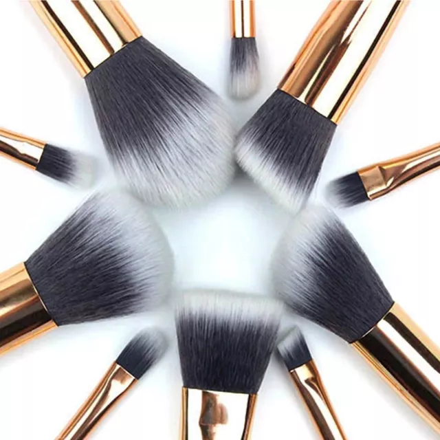 10 Professional Makeup Brush Set Foundation Blusher Cosmetic Make-up Brushes ZE 3