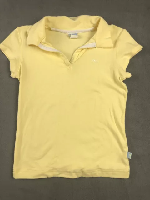 Oneill Shirt Womens M Polo Short Sleeve Slim Fit Cropped Shirt Yellow