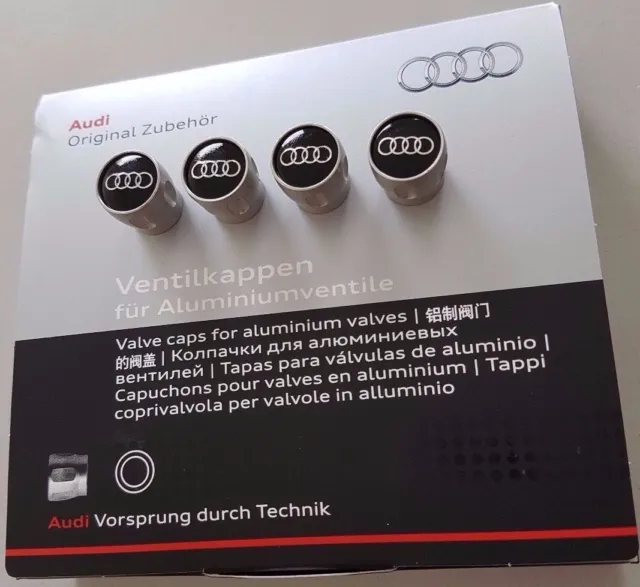 4 Stück original Audi Zubehör Ventilkappen Kappen für Aluminiumventile Ventile