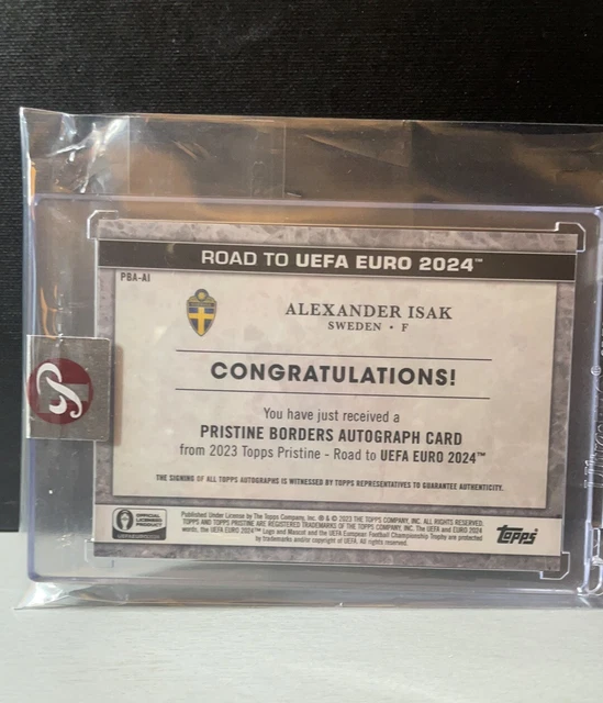 TOPPS PRISTINE ROAD TO EURO 2024 Alexander Isak Pristine Borders Auto