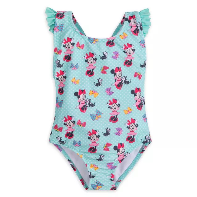 NWT Disney Store Minnie Mouse and Figaro Swimsuit Girls UPF 50+ 5/6,7/8