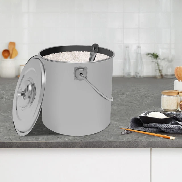 Cubo de acero inoxidable 20L cubo de mata cubo de leche cubo de comida cubo de establo con tapa