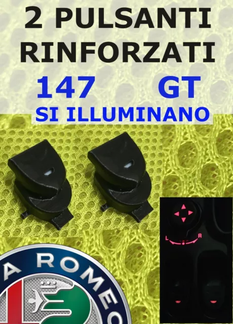 KIT 2 Pulsanti pulsantiera Alfa 147 GT pulsante interruttore Romeo alzavetri luc