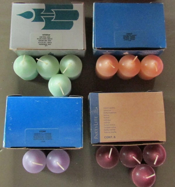 Partylite Votives Mixed Lot of 13 Mulberry, Orange, Lavender, Honeydew