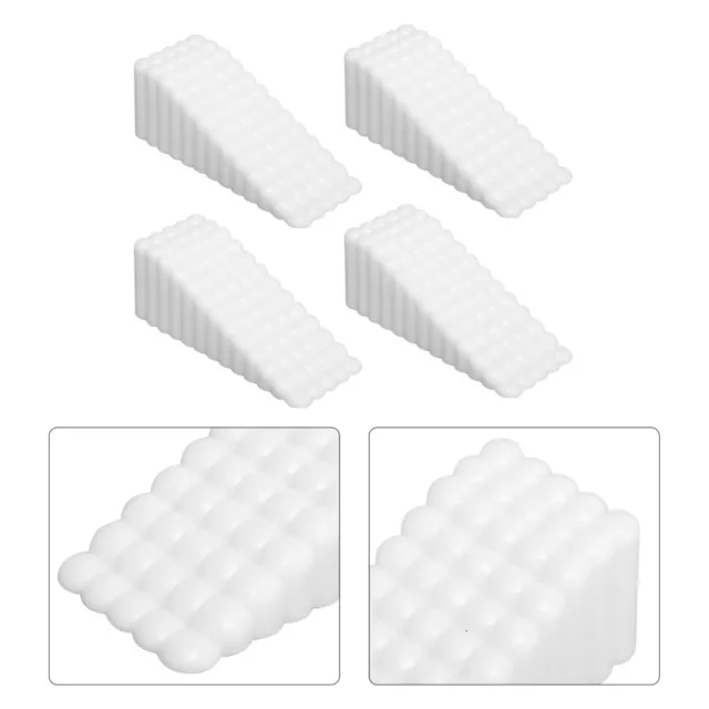 4 Pcs White Silicone Door Stop Child Stoppers Rubber Wedge