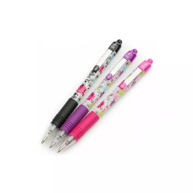 Zebra Z-Grip Smooth Floral Ballpoint Pens - Black Pink Purple Ink 02500