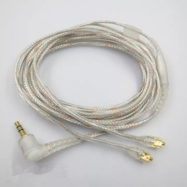 New 1.6m microphone cable for Shure SE215 Earphone Replace Silver Plated Ca..b